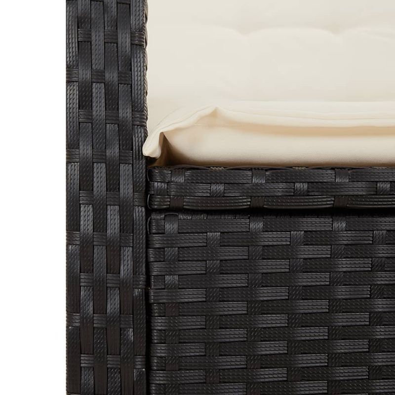 Casa si Gradina - Gradina si terasa - Mobilier exterior - Bancute de gradina - Banca de gradina rabatabila cu perne, negru, poliratan - Infinity.ro