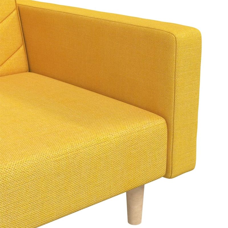 Casa si Gradina - Mobilier - Canapele si coltare - Canapele - Canapea extensibila cu 2 locuri, 2 perne, galben, textil - Infinity.ro