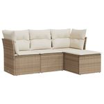 Casa si Gradina - Gradina si terasa - Mobilier exterior - Seturi mobila gradina - Set canapele de gradina, 4 piese, cu perne, bej, poliratan - Infinity.ro
