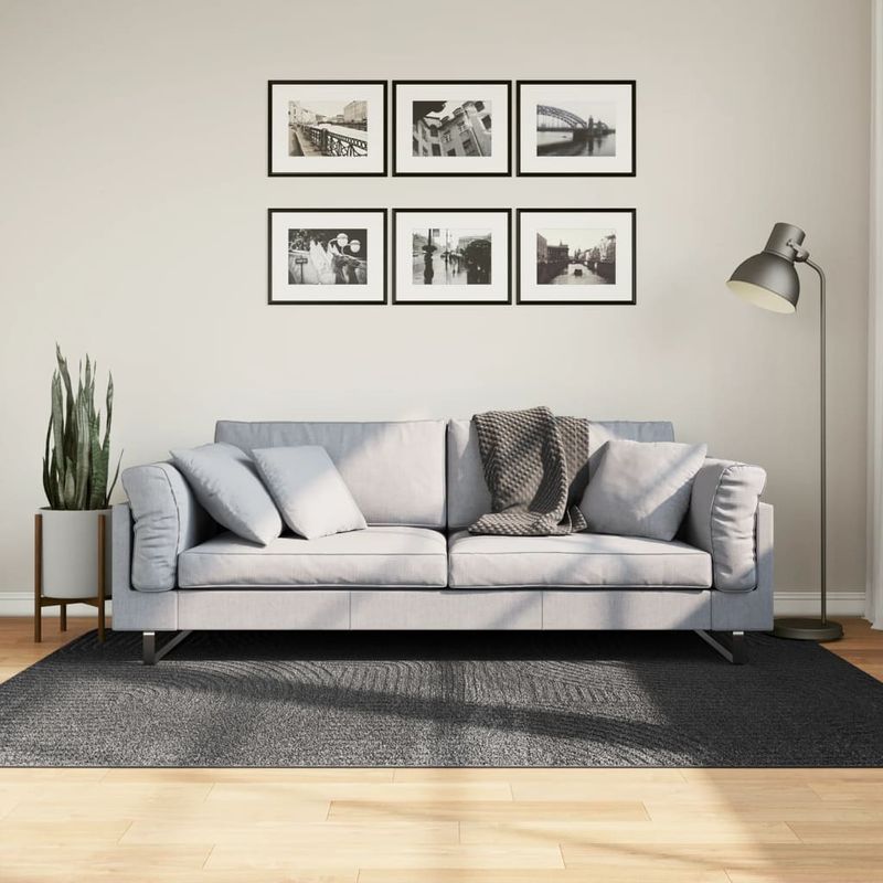 Casa si Gradina - Textile si covoare - Covoare - Covoare casa - Covor "IZA" aspect scandinav cu fire scurte, antracit,140x200cm - Infinity.ro