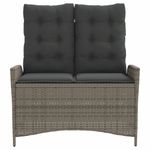 Casa si Gradina - Gradina si terasa - Mobilier exterior - Bancute de gradina - Banca de gradina rabatabila cu perne, gri, poliratan - Infinity.ro