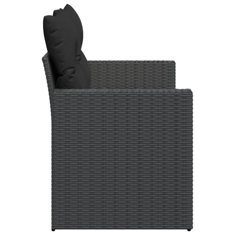 Casa si Gradina - Gradina si terasa - Mobilier exterior - Canapele si fotolii gradina - Canapea de gradina cu perne, 2 locuri, negru, poliratan - Infinity.ro