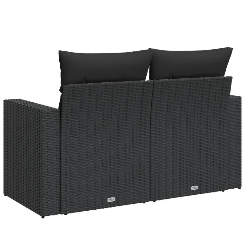 Casa si Gradina - Gradina si terasa - Mobilier exterior - Canapele si fotolii gradina - Canapea de gradina cu perne, 2 locuri, negru, poliratan - Infinity.ro