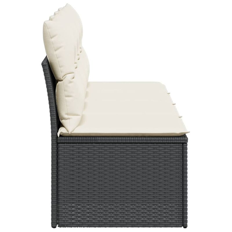 Casa si Gradina - Gradina si terasa - Mobilier exterior - Canapele si fotolii gradina - Canapea de gradina cu perne, 4 locuri, negru și crem, poliratan - Infinity.ro