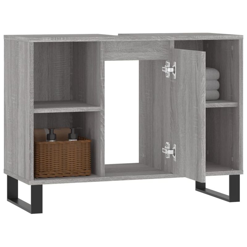Casa si Gradina - Mobilier - Mobilier baie - Comode baie - Comoda pentru baie, gri sonoma, 80x33x60 cm, lemn compozit - Infinity.ro