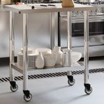 Casa si Gradina - Mobilier - Comode si corpuri - Corpuri bucatarie - Masa de lucru bucatarie cu roti, 82,5x55x85 cm, otel inoxidabil - Infinity.ro