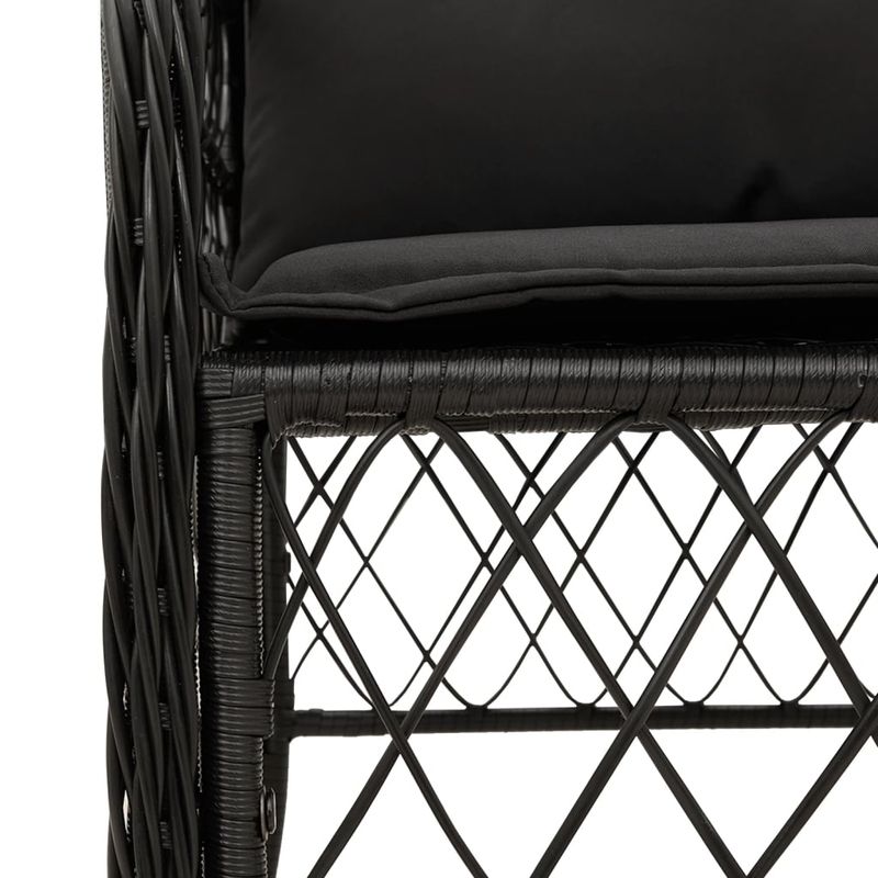 Casa si Gradina - Gradina si terasa - Mobilier exterior - Seturi mobila gradina - Set bistro cu perne, 3 piese, negru, poliratan - Infinity.ro