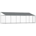 Petshop - Accesorii petshop - Culcusuri si custi - Custi interior si exterior - Cusca caini cu acoperis și usi, 6x2x2 m, otel galvanizat, model 1 ușă - Infinity.ro