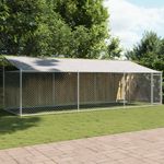Petshop - Accesorii petshop - Culcusuri si custi - Custi interior si exterior - Cusca caini cu acoperis și usi, 6x2x2 m, otel galvanizat, model 1 ușă - Infinity.ro