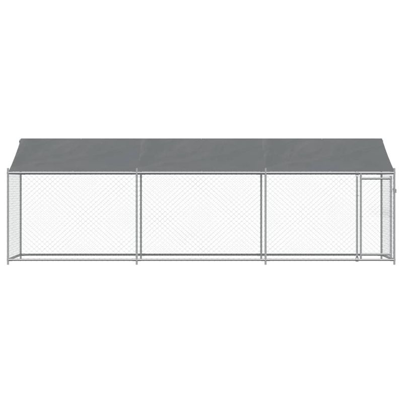 Petshop - Accesorii petshop - Culcusuri si custi - Custi interior si exterior - Cusca caini cu acoperis și usi, 6x2x2 m, otel galvanizat, model 1 ușă - Infinity.ro