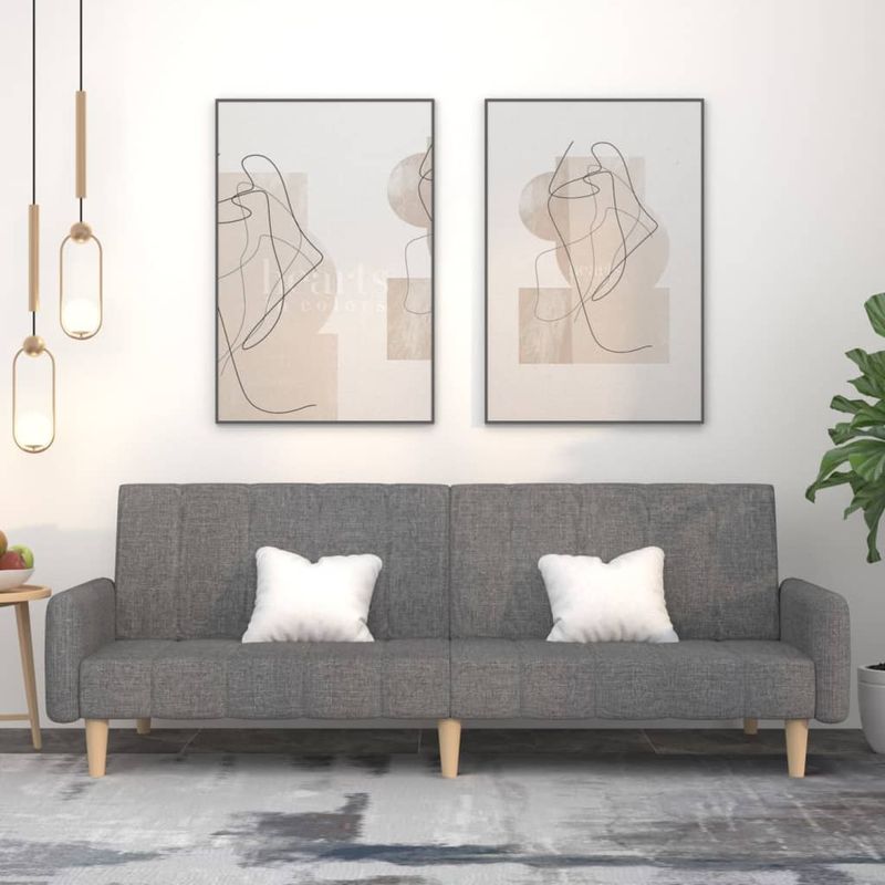 Casa si Gradina - Mobilier - Canapele si coltare - Canapele - Canapea extensibila cu 2 locuri, gri deschis, tesatura - Infinity.ro