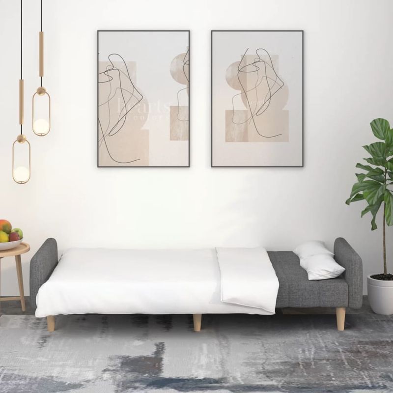 Casa si Gradina - Mobilier - Canapele si coltare - Canapele - Canapea extensibila cu 2 locuri, gri deschis, tesatura - Infinity.ro