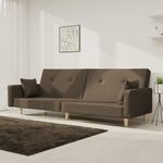 Casa si Gradina - Mobilier - Canapele si coltare - Canapele - Canapea extensibila cu 2 locuri, 2 perne, gri taupe, textil - Infinity.ro