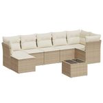 Casa si Gradina - Gradina si terasa - Mobilier exterior - Seturi mobila gradina - Set canapele de gradina, 8 piese, cu perne, bej, poliratan - Infinity.ro