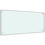 Casa si Gradina - Sanitare - Chiuveta bucatarie si accesorii - Accesorii chiuvete - Panou antistropi de bucatarie, alb, 90x40 cm, sticla securizata - Infinity.ro