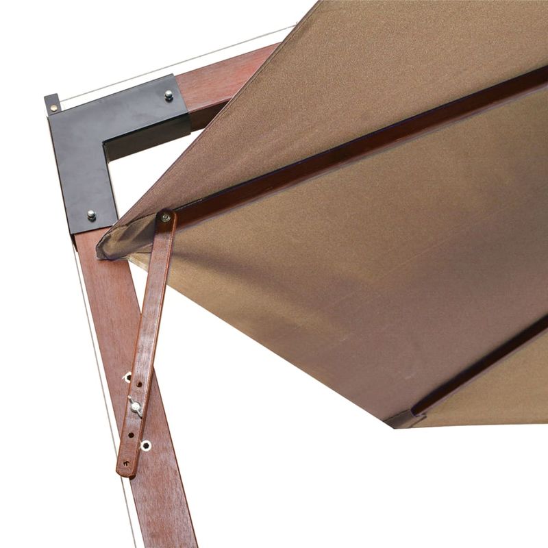 Casa si Gradina - Gradina si terasa - Umbrele si pavilioane - Umbrele - Umbrela suspendata cu stalp, gri taupe, 3,5x2,9 m, lemn brad - Infinity.ro