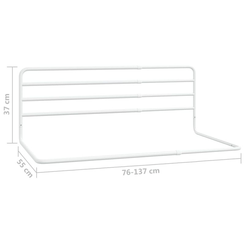 Casa si Gradina - Mobilier - Mobilier copii - Sisteme de siguranta - Balustrada de protectie pat copii, alb, (76-137)x55 cm, fier - Infinity.ro