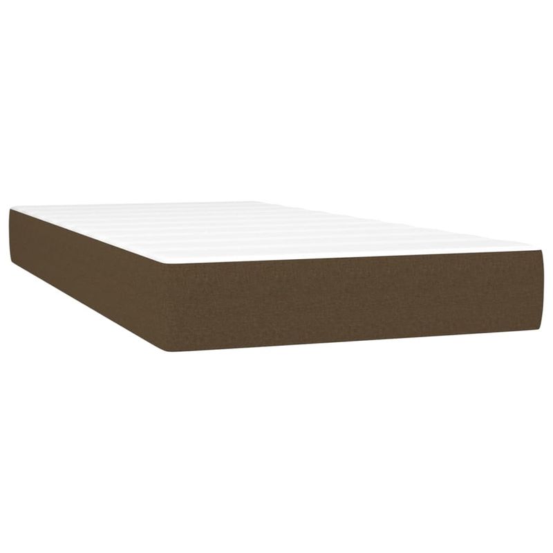 Casa si Gradina - Mobilier - Paturi si accesorii - Paturi - Pat box spring cu saltea, maro inchis, 90x190 cm, textil - Infinity.ro