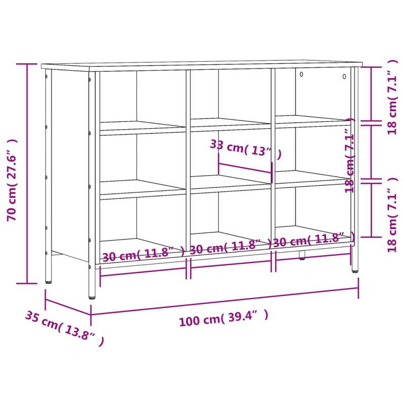 Casa si Gradina - Mobilier - Organizare si depozitare - Organizator incaltaminte - Pantofar, stejar fumuriu, 100x35x70 cm, lemn compozit - Infinity.ro