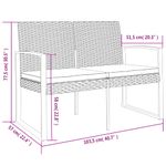 Casa si Gradina - Gradina si terasa - Mobilier exterior - Bancute de gradina - Banca de gradina cu 2 locuri, cu perne, gri inchis, ratan PP - Infinity.ro