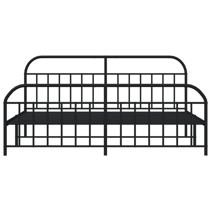 Casa si Gradina - Mobilier - Paturi si accesorii - Paturi - Cadru pat metalic cu tablii de cap/picioare, negru, 193x203 cm - Infinity.ro