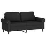 Casa si Gradina - Mobilier - Canapele si coltare - Canapele - Canapea cu 2 locuri cu pernute, negru, 140 cm, catifea - Infinity.ro