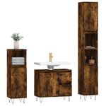 Casa si Gradina - Mobilier - Seturi de mobilier - Seturi baie - Set mobilier de baie, 3 piese, stejar fumuriu, lemn prelucrat - Infinity.ro