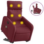 Ingrijire personala si Cosmetice - Sanatate si wellness - Articole wellness - Fotolii de masaj - Fotoliu rabatabil de masaj cu ridicare, rosu vin, textil - Infinity.ro