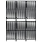 Casa si Gradina - Decoratiuni - Pereti despartitori si paravane - Separator de camera cu 3 panouri, negru, poliratan, model țesătură cu linii, mărime 147x200 cm - Infinity.ro