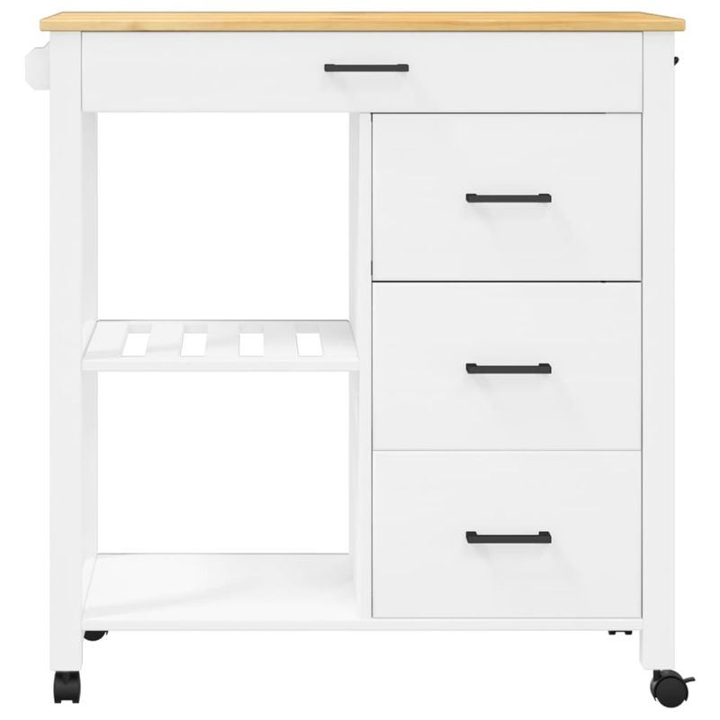 Casa si Gradina - Bucatarie si vesela - Ustensile bucatarie - Cosuri servire - Carucior de bucatarie „MONZA”, 84x40x90 cm, lemn masiv de pin - Infinity.ro