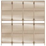 Casa si Gradina - Decoratiuni - Pereti despartitori si paravane - Separator de camera cu 4 panouri, bej, poliratan, model țesătură cu linii, mărime 196x200 cm - Infinity.ro