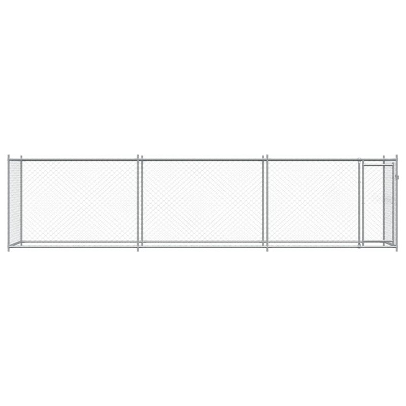 Petshop - Accesorii petshop - Culcusuri si custi - Custi interior si exterior - Cusca pentru caini cu usa, gri, 6x2x1,5 m, otel galvanizat - Infinity.ro