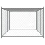 Petshop - Accesorii petshop - Culcusuri si custi - Custi interior si exterior - Cusca pentru caini cu usa, gri, 6x2x1,5 m, otel galvanizat - Infinity.ro