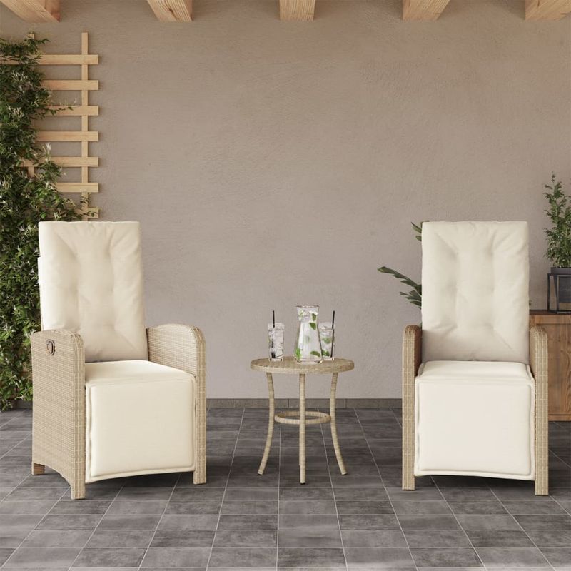 Casa si Gradina - Gradina si terasa - Mobilier exterior - Scaune si sezlonguri gradina - Scaun de gradina rabatabil cu suport picioare,2 buc., poliratan - Infinity.ro