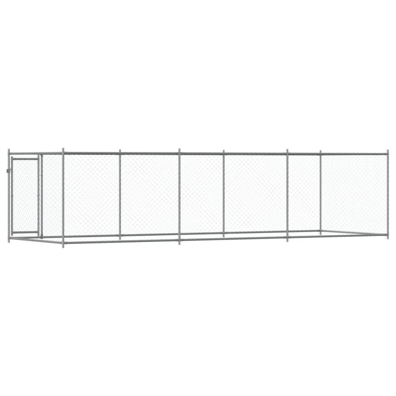 Petshop - Accesorii petshop - Culcusuri si custi - Custi interior si exterior - Cusca pentru caini cu usa, gri, 6x2x1,5 m, otel galvanizat - Infinity.ro