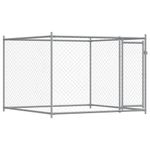 Petshop - Accesorii petshop - Culcusuri si custi - Custi interior si exterior - Cusca pentru caini cu usa, gri, 6x2x1,5 m, otel galvanizat - Infinity.ro