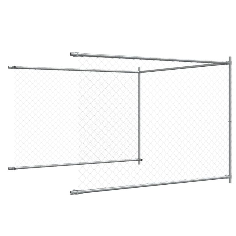 Petshop - Accesorii petshop - Culcusuri si custi - Custi interior si exterior - Cusca pentru caini cu usa, gri, 6x2x1,5 m, otel galvanizat - Infinity.ro