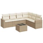 Casa si Gradina - Gradina si terasa - Mobilier exterior - Canapele si fotolii gradina - Set canapele de gradina, 7 piese, cu perne, bej, poliratan - Infinity.ro