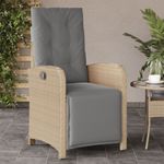 Casa si Gradina - Gradina si terasa - Mobilier exterior - Scaune si sezlonguri gradina - Scaun de gradina rabatabil cu suport picioare mix bej poliratan - Infinity.ro