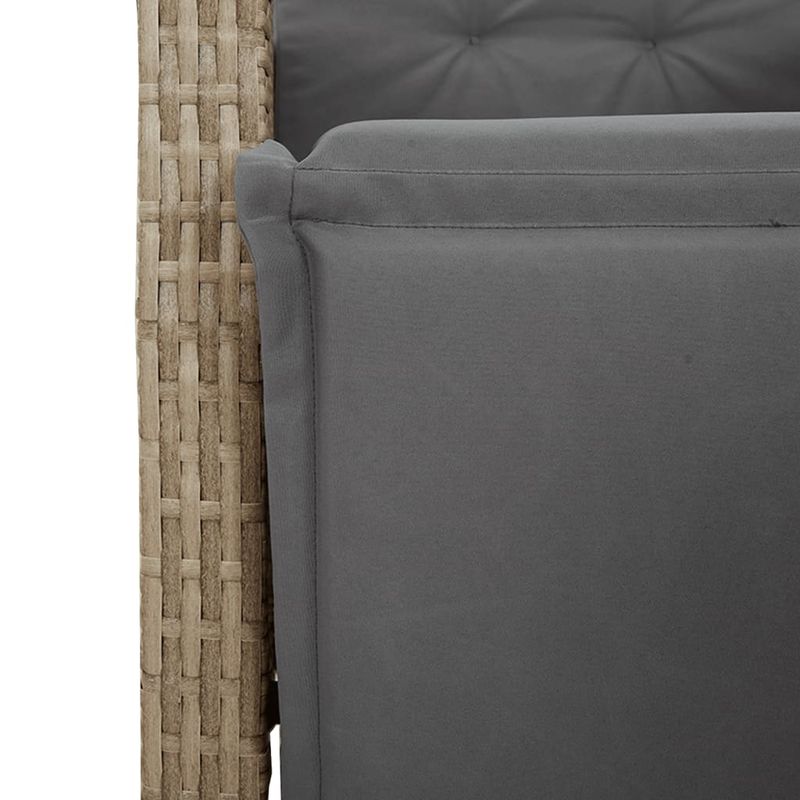 Casa si Gradina - Gradina si terasa - Mobilier exterior - Scaune si sezlonguri gradina - Scaun de gradina rabatabil cu suport picioare mix bej poliratan - Infinity.ro