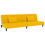 Casa si Gradina - Mobilier - Canapele si coltare - Canapele - Canapea extensibila cu 2 locuri, 2 perne, galben, catifea - Infinity.ro