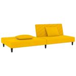 Casa si Gradina - Mobilier - Canapele si coltare - Canapele - Canapea extensibila cu 2 locuri, 2 perne, galben, catifea - Infinity.ro