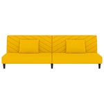 Casa si Gradina - Mobilier - Canapele si coltare - Canapele - Canapea extensibila cu 2 locuri, 2 perne, galben, catifea - Infinity.ro