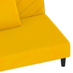 Casa si Gradina - Mobilier - Canapele si coltare - Canapele - Canapea extensibila cu 2 locuri, 2 perne, galben, catifea - Infinity.ro