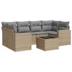 Casa si Gradina - Gradina si terasa - Mobilier exterior - Seturi mobila gradina - Set canapele de gradina, 7 piese, cu perne, bej, poliratan - Infinity.ro