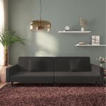 Casa si Gradina - Mobilier - Canapele si coltare - Canapele - Canapea extensibila cu 2 locuri, 2 perne, negru, catifea - Infinity.ro