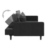 Casa si Gradina - Mobilier - Canapele si coltare - Canapele - Canapea extensibila cu 2 locuri, 2 perne, negru, catifea - Infinity.ro