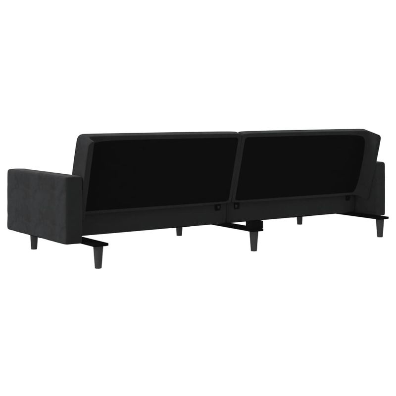 Casa si Gradina - Mobilier - Canapele si coltare - Canapele - Canapea extensibila cu 2 locuri, 2 perne, negru, catifea - Infinity.ro