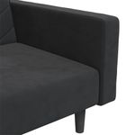 Casa si Gradina - Mobilier - Canapele si coltare - Canapele - Canapea extensibila cu 2 locuri, 2 perne, negru, catifea - Infinity.ro
