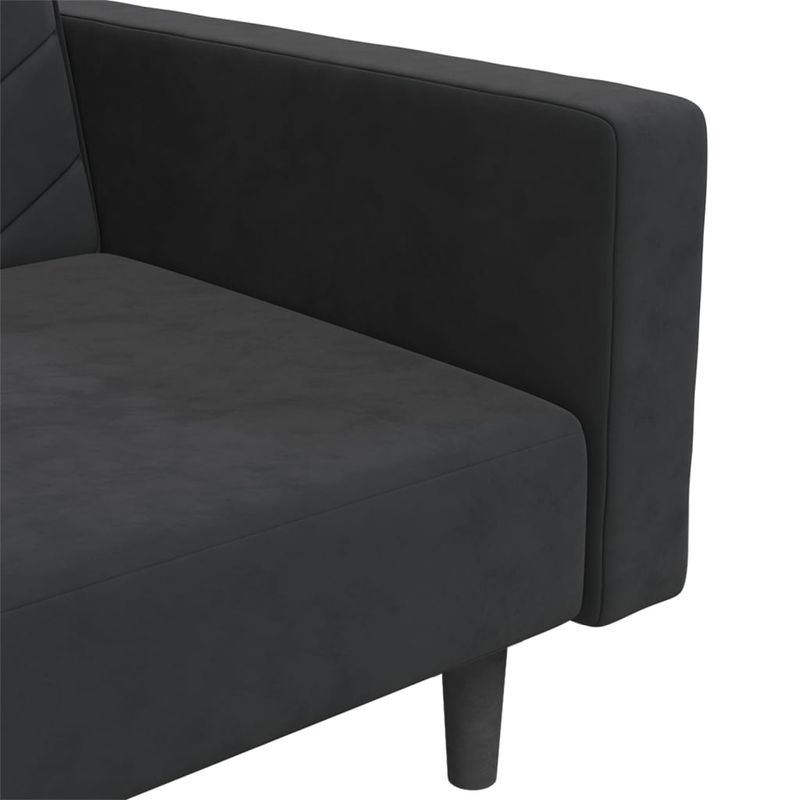 Casa si Gradina - Mobilier - Canapele si coltare - Canapele - Canapea extensibila cu 2 locuri, 2 perne, negru, catifea - Infinity.ro